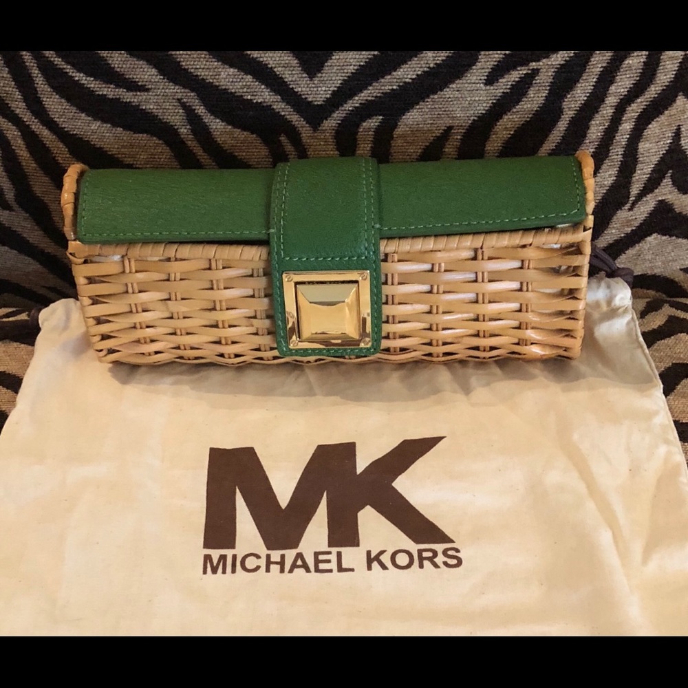 Authentic Michael Kors Straw Clutch